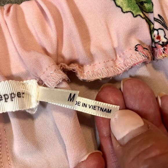 Blu Pepper Pink Wide Leg Floral Pants Belt Medium - Picture 9 of 13